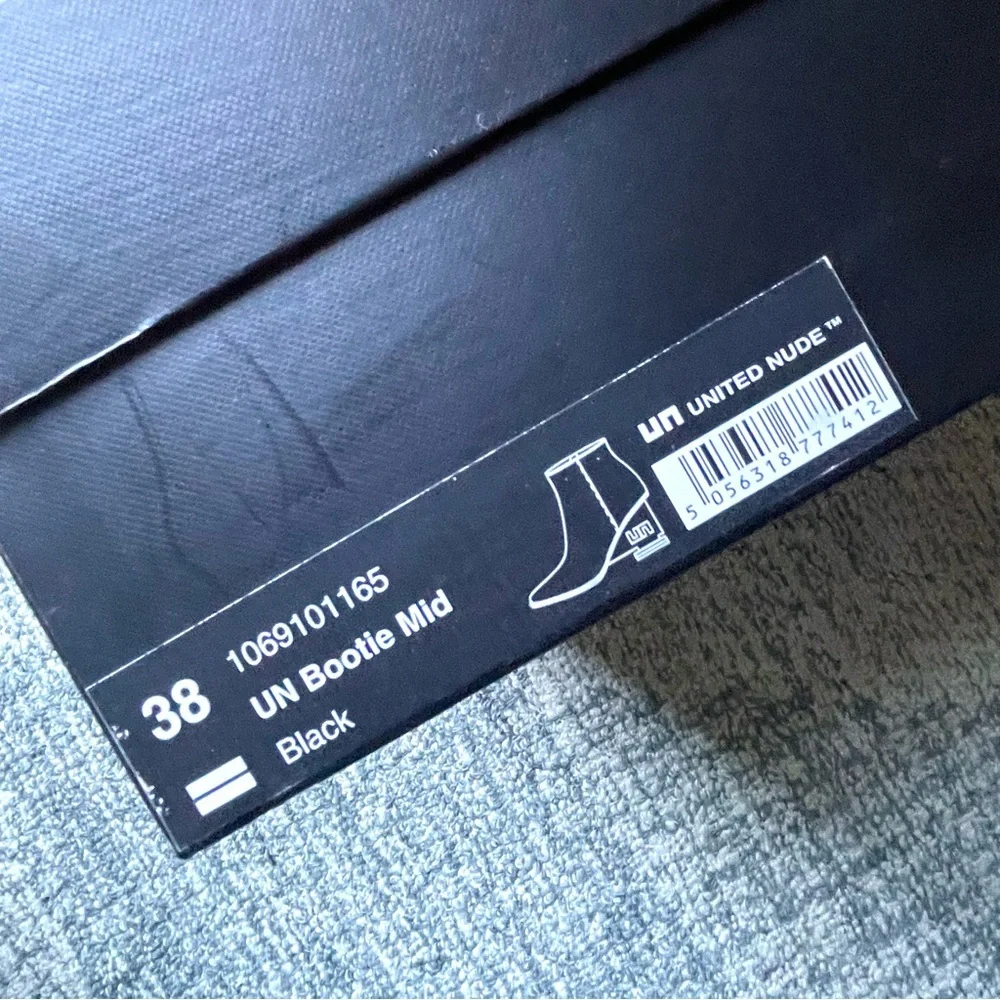 UNITED NUDE Brand New UN Bootie MD Black Cutout Wedge Heel Nappa Leather NIB